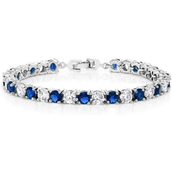 Sparkling Multi-Color Round CZ 7.50 Cttw  7 Inch Tennis Bracelet for Women - Picture 1 of 4